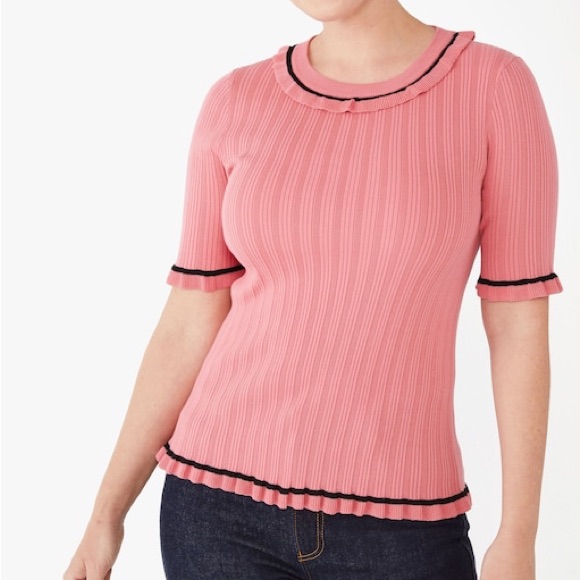 Kate Spade Ruffle Short-Sleeve Sweater